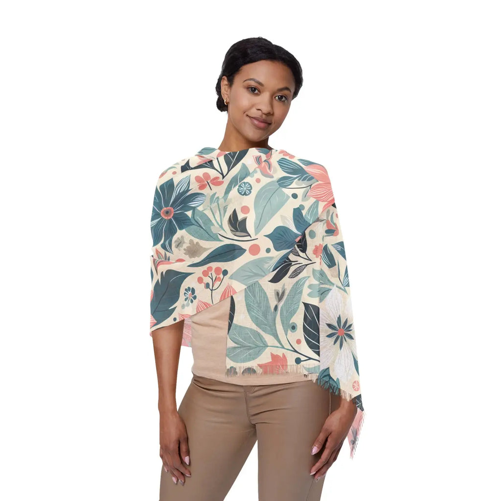 Chic Light Scarf - Pastel Floral Lightweight Fabric - DipaliZ