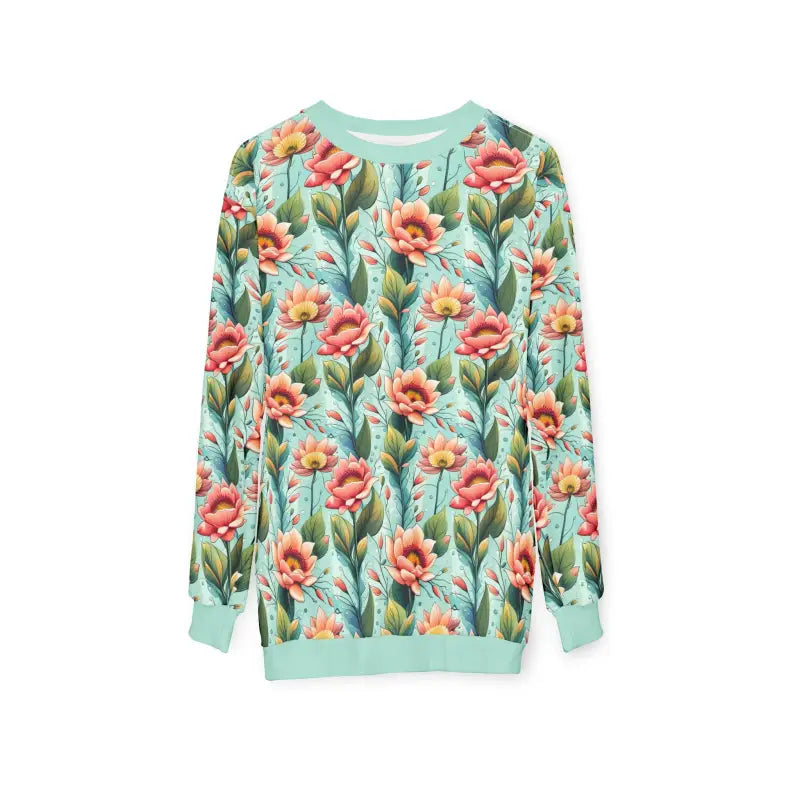Unisex Sweatshirt - Pastel Flowers and Mint Green - DipaliZ