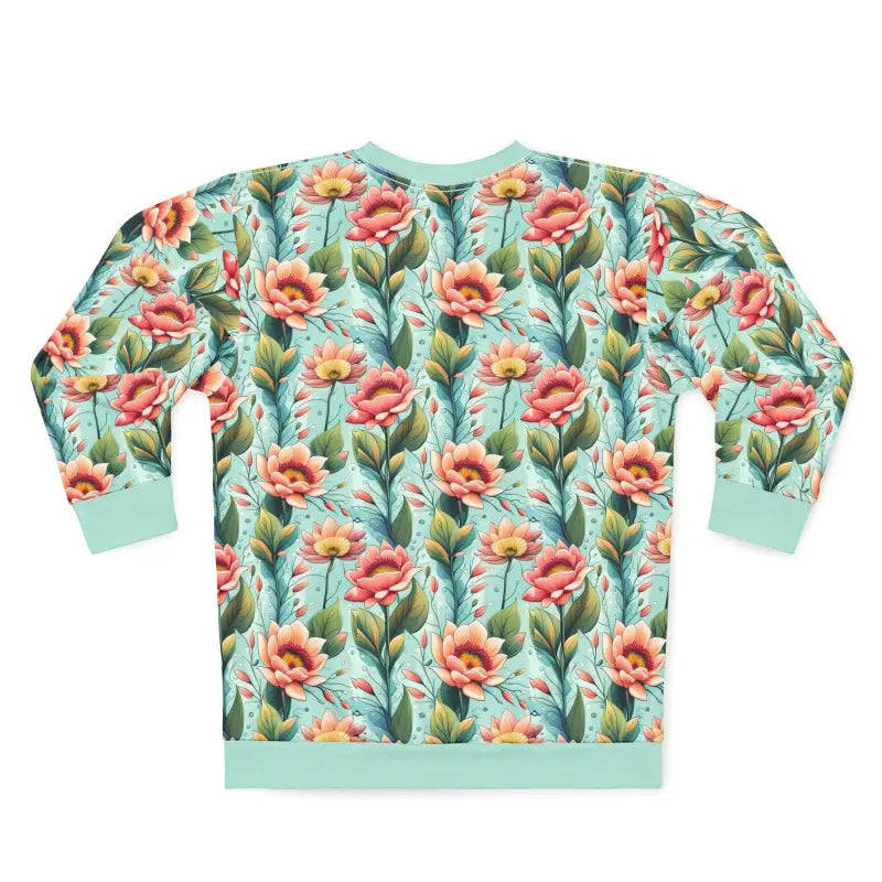 Unisex Sweatshirt - Pastel Flowers and Mint Green - DipaliZ
