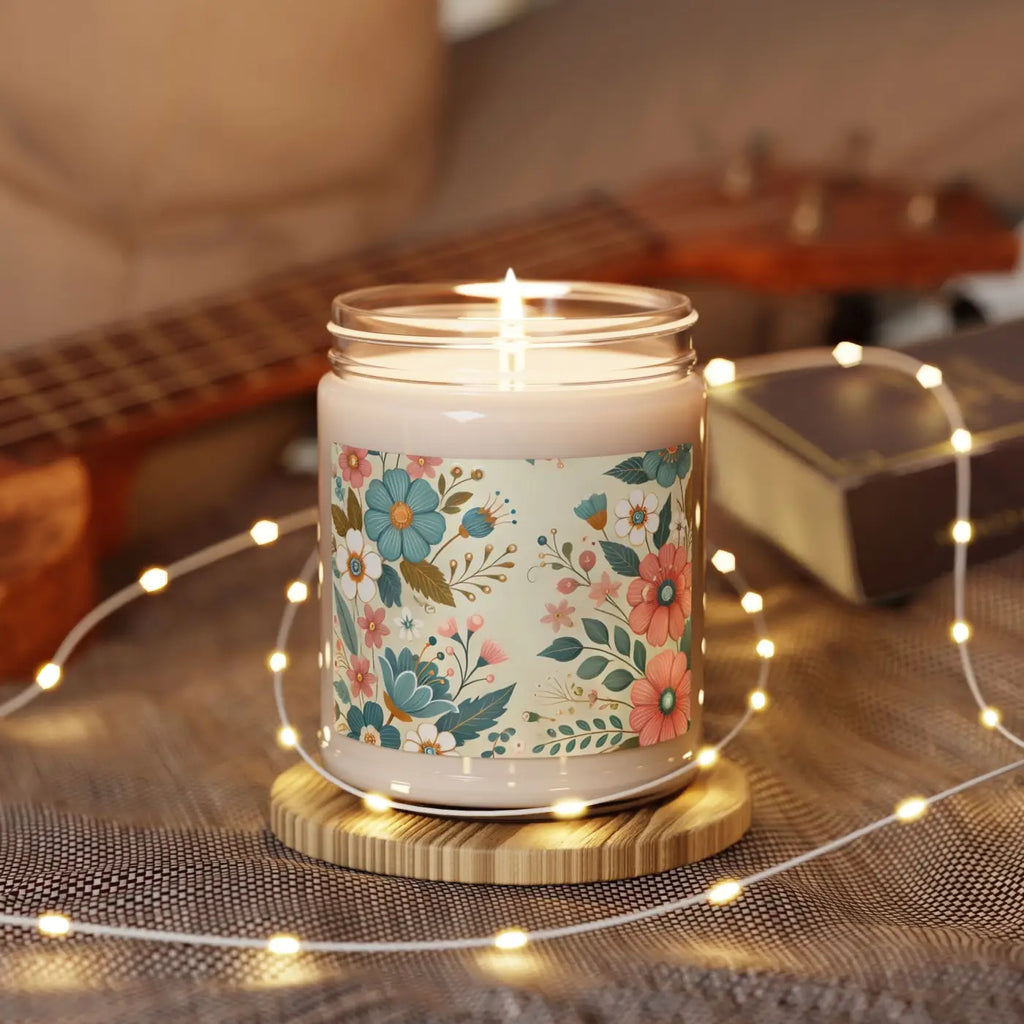 Floral Scented Soy Candle Aroma Bliss - Pastel 9oz - DipaliZ