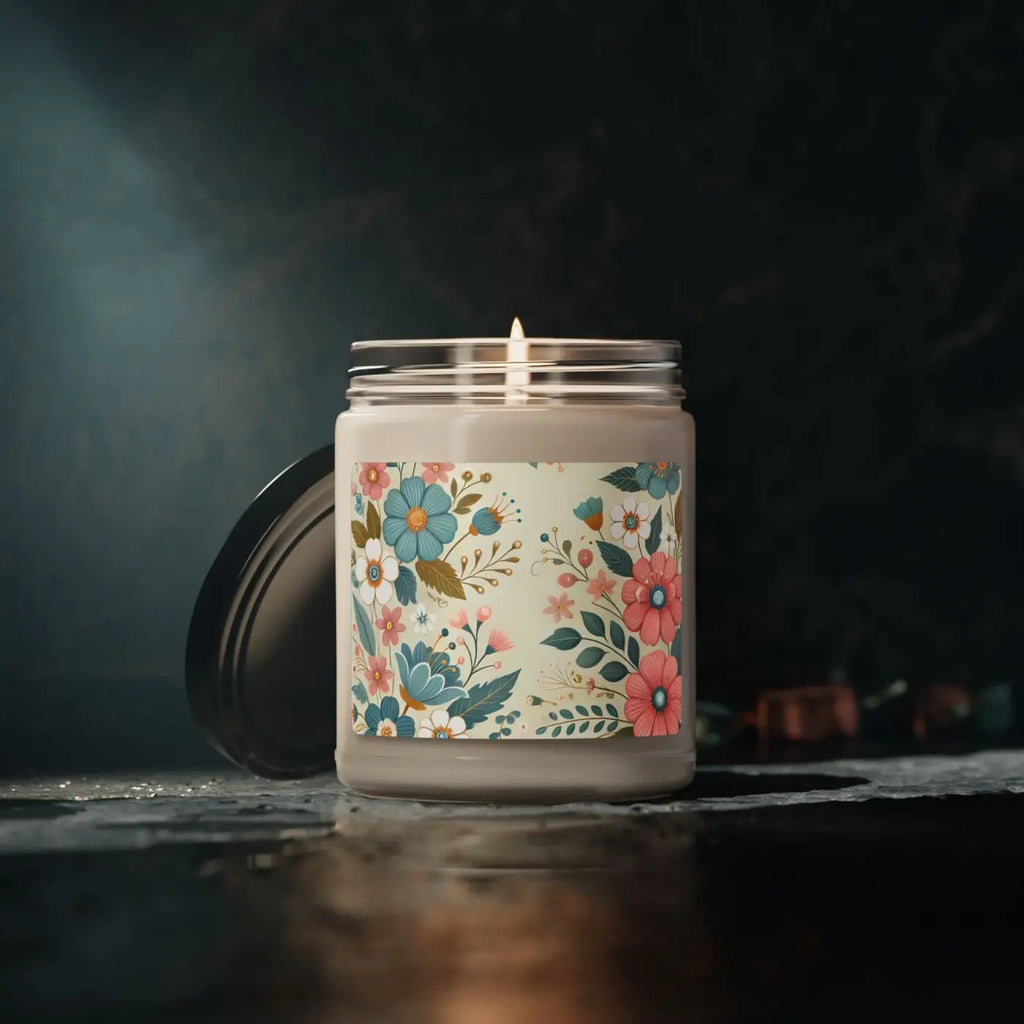 Floral Scented Soy Candle Aroma Bliss - Pastel 9oz - DipaliZ