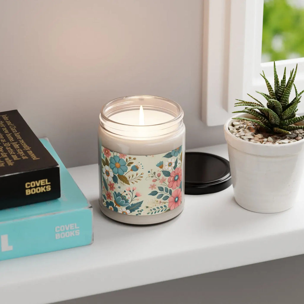 Floral Scented Soy Candle Aroma Bliss - Pastel 9oz - DipaliZ