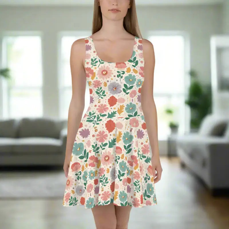 Sleeveless Skater Dress - Flared Flirty Silhouette - DipaliZ