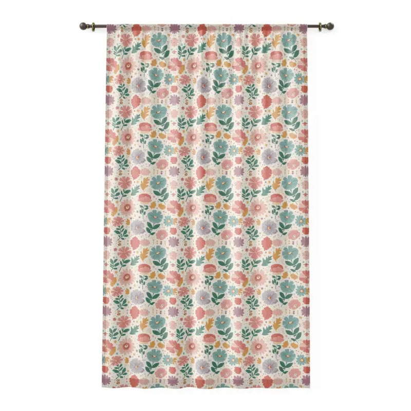Floral Window Curtain - Pastel Polyester Sheer Home Decor - DipaliZ