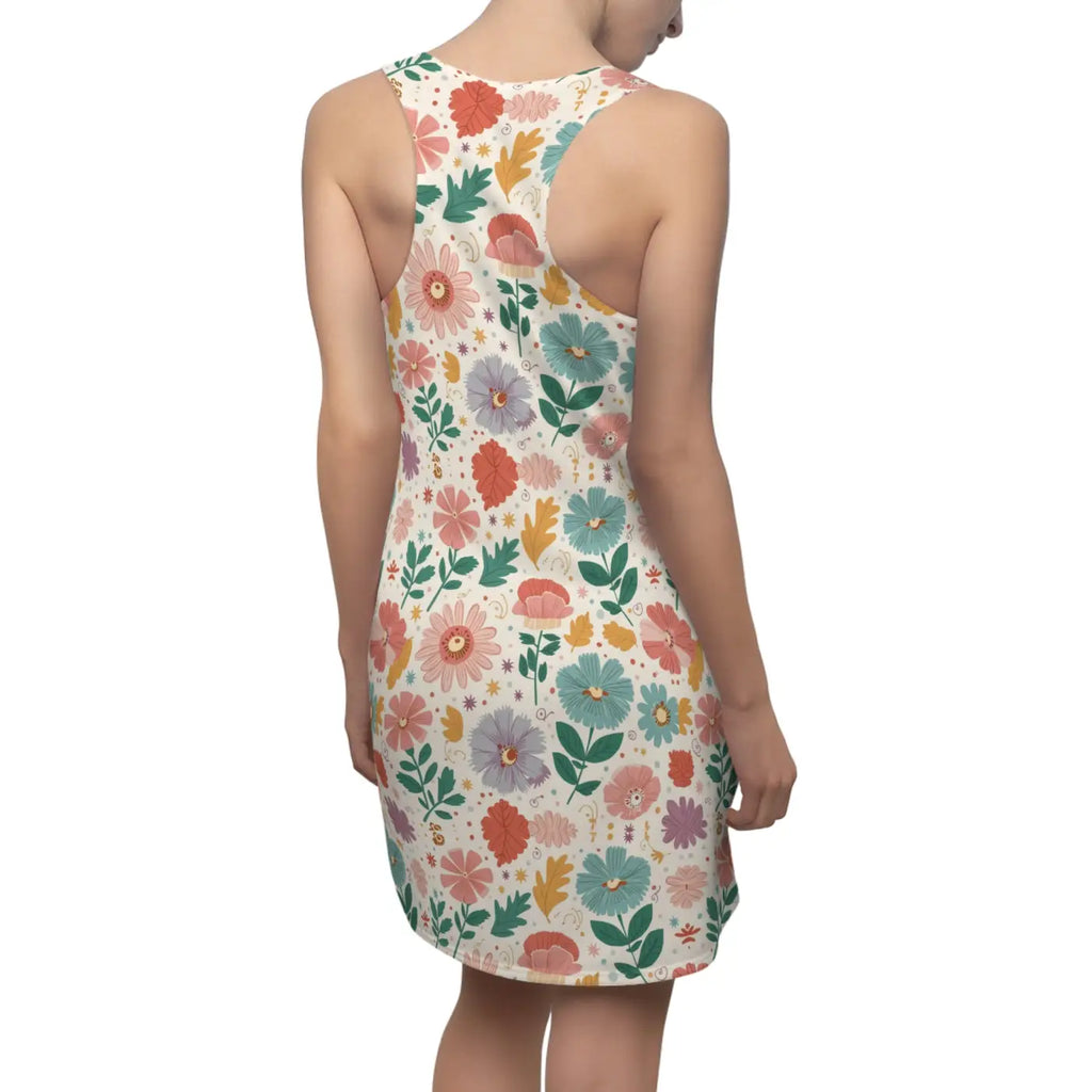 Pastel Flowers Racerback Dress - Soft Blooms Design - DipaliZ
