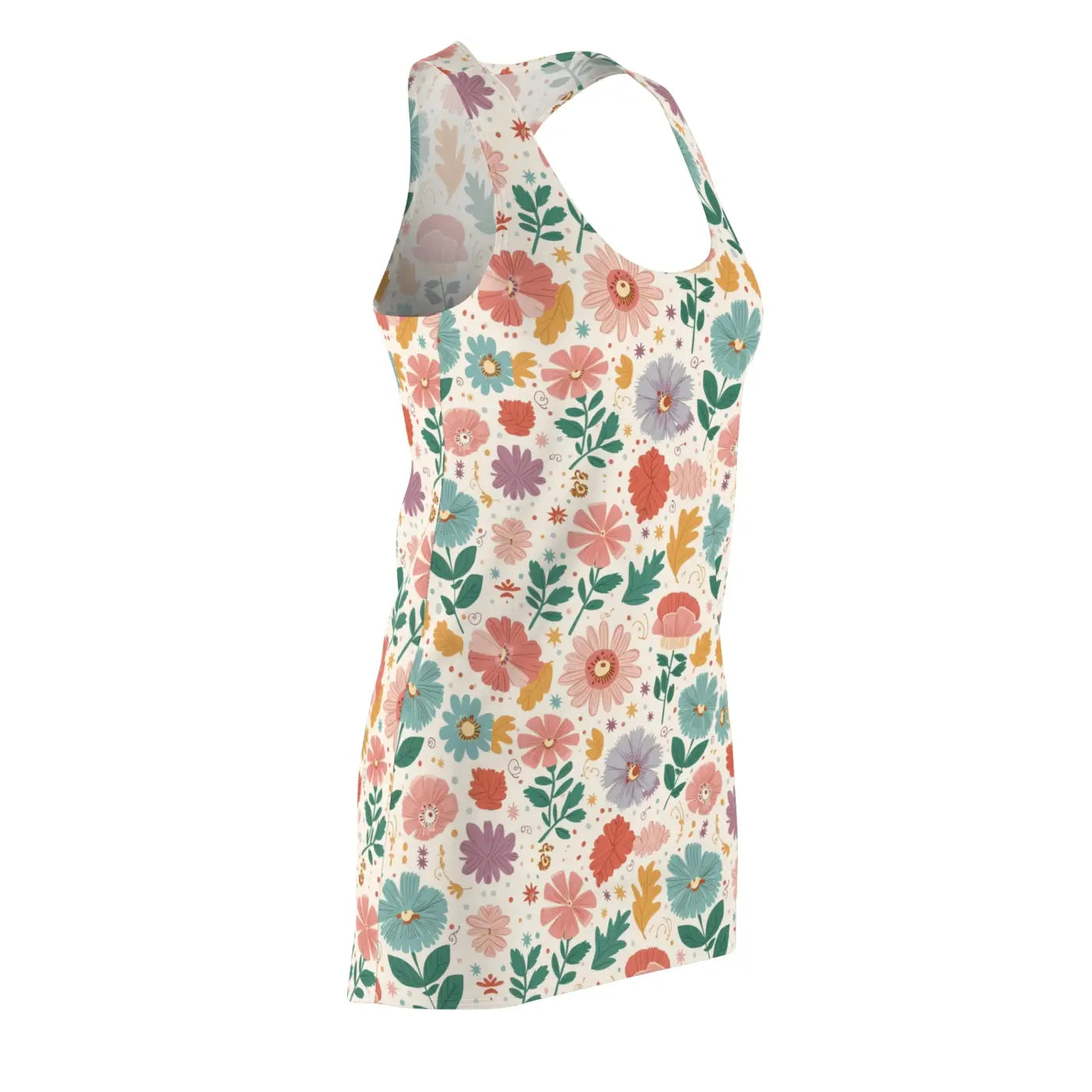 Pastel Flowers Racerback Dress - Soft Blooms Design - DipaliZ
