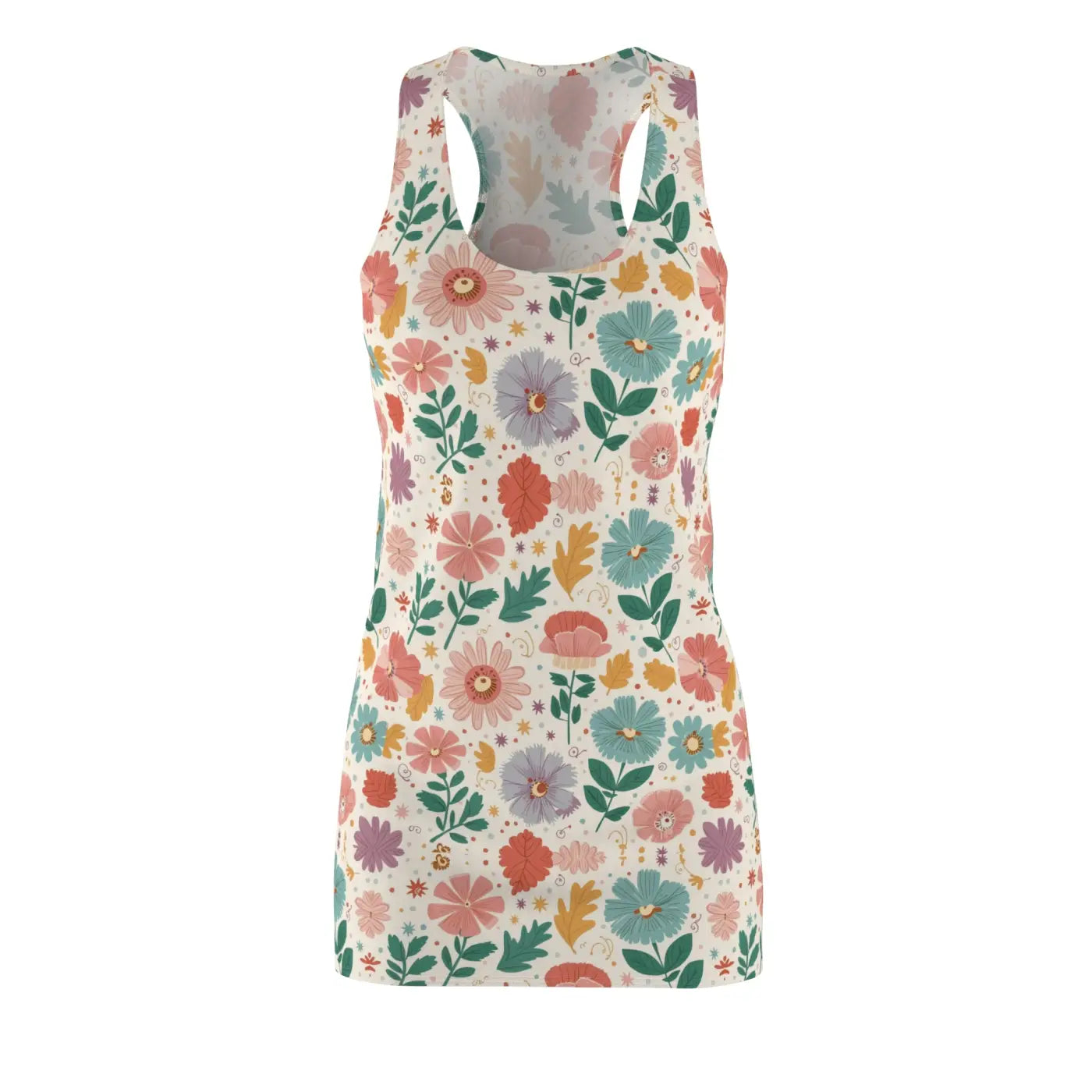 Pastel Flowers Racerback Dress - Soft Blooms Design - DipaliZ