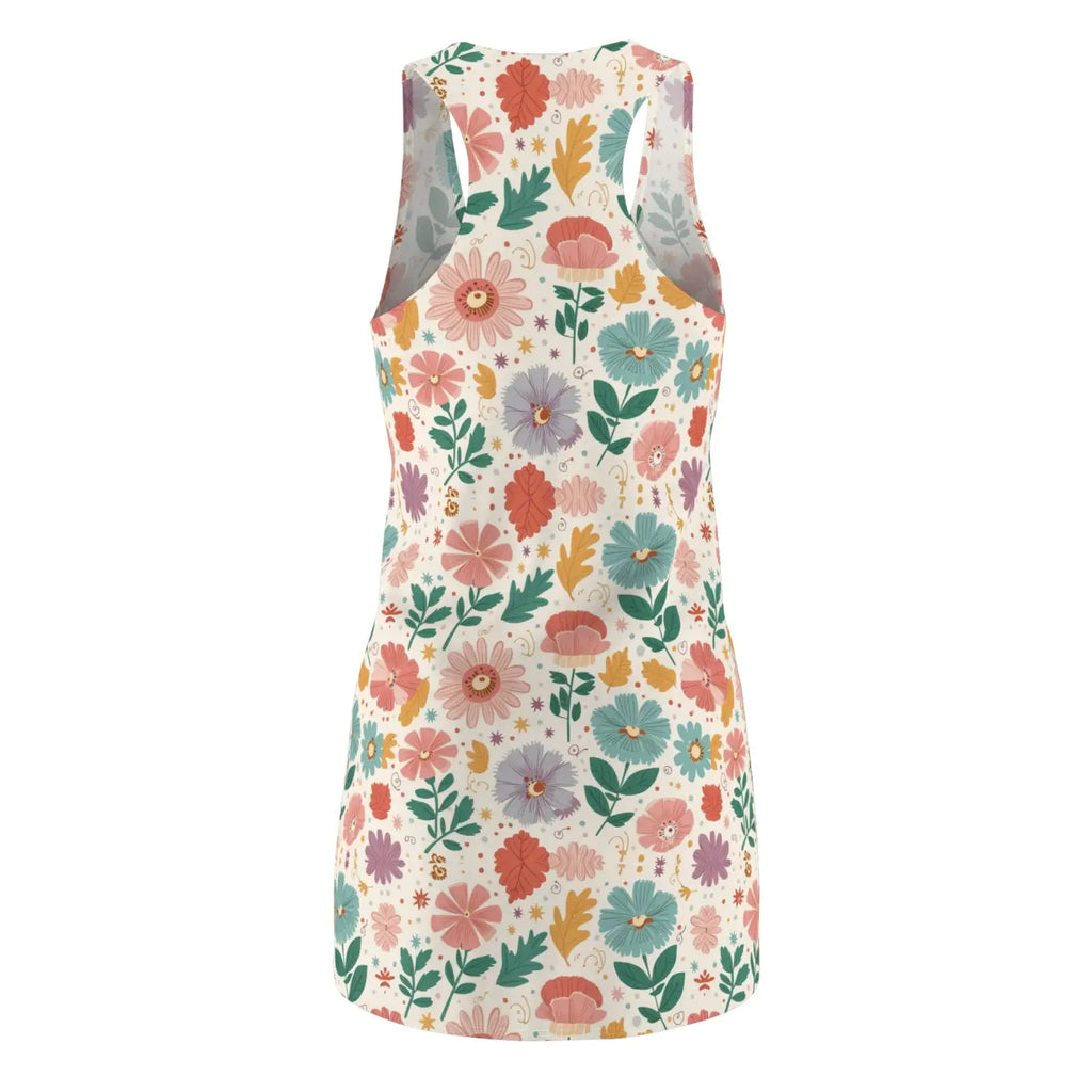 Pastel Flowers Racerback Dress - Soft Blooms Design - DipaliZ