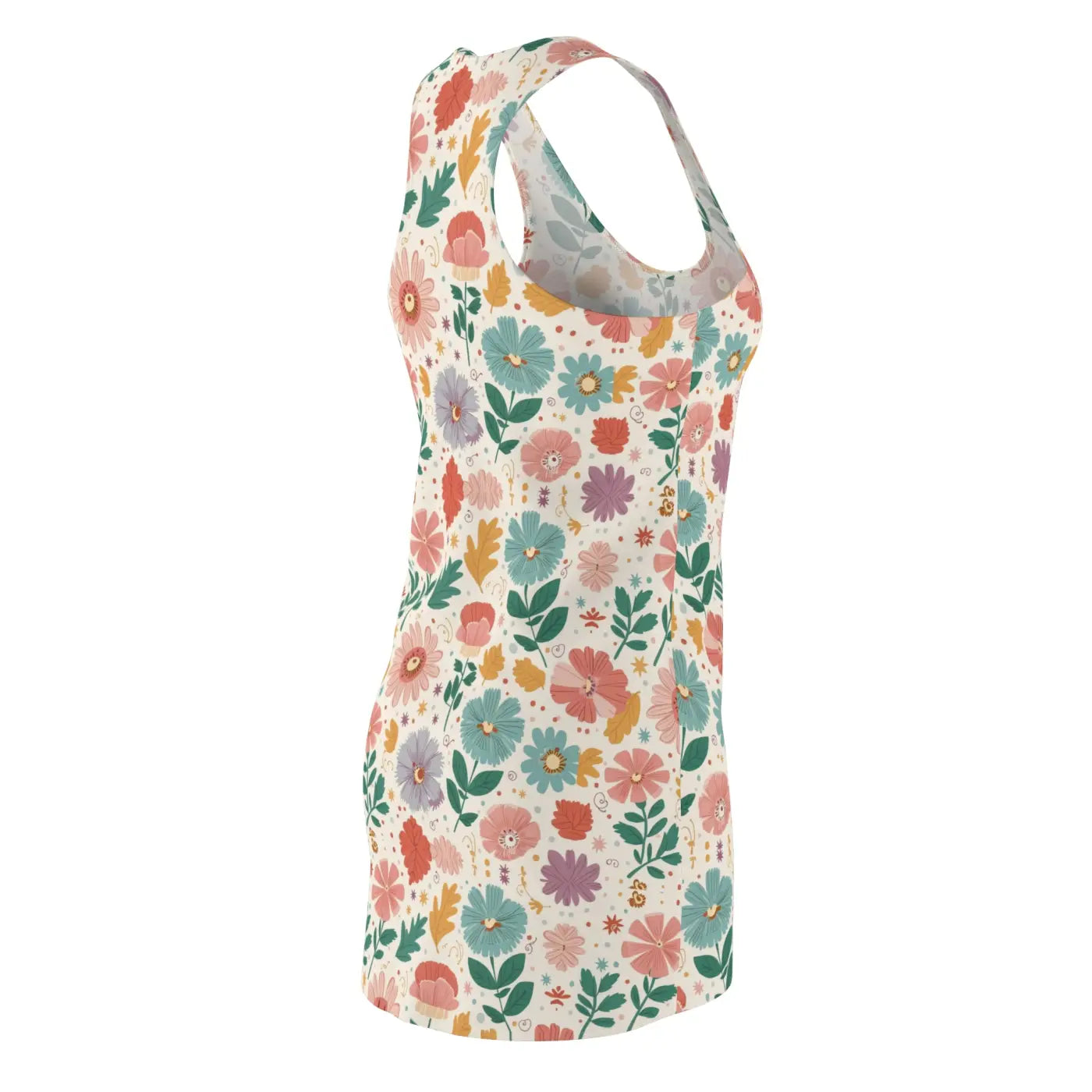Pastel Flowers Racerback Dress - Soft Blooms Design - DipaliZ