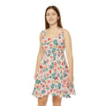 Pastel Flowers Skater Dress - Abstract Floral Design - DipaliZ