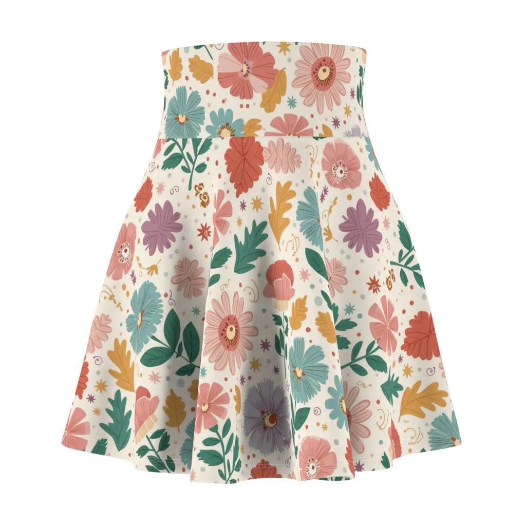 Pastel Flowers Skater Skirt - Style Effortlessly - DipaliZ