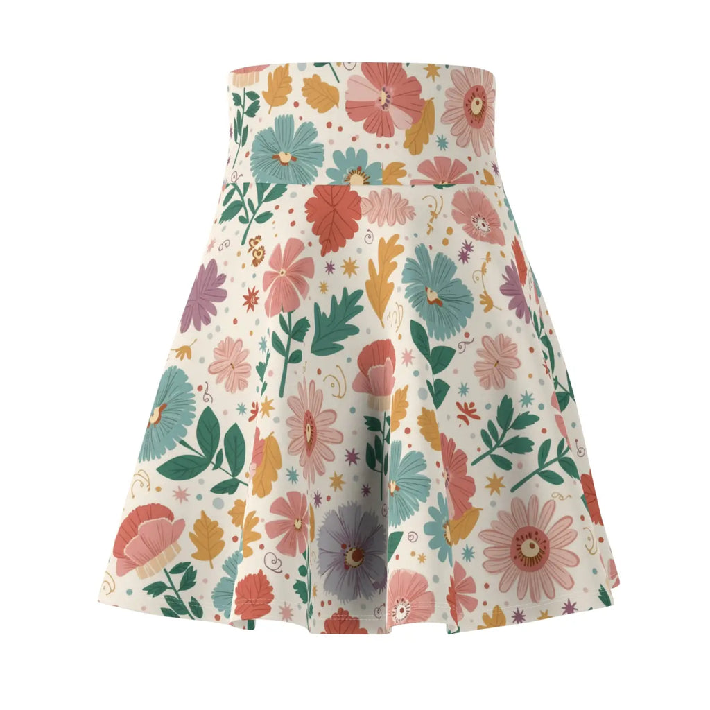 Pastel Flowers Skater Skirt - Style Effortlessly - DipaliZ