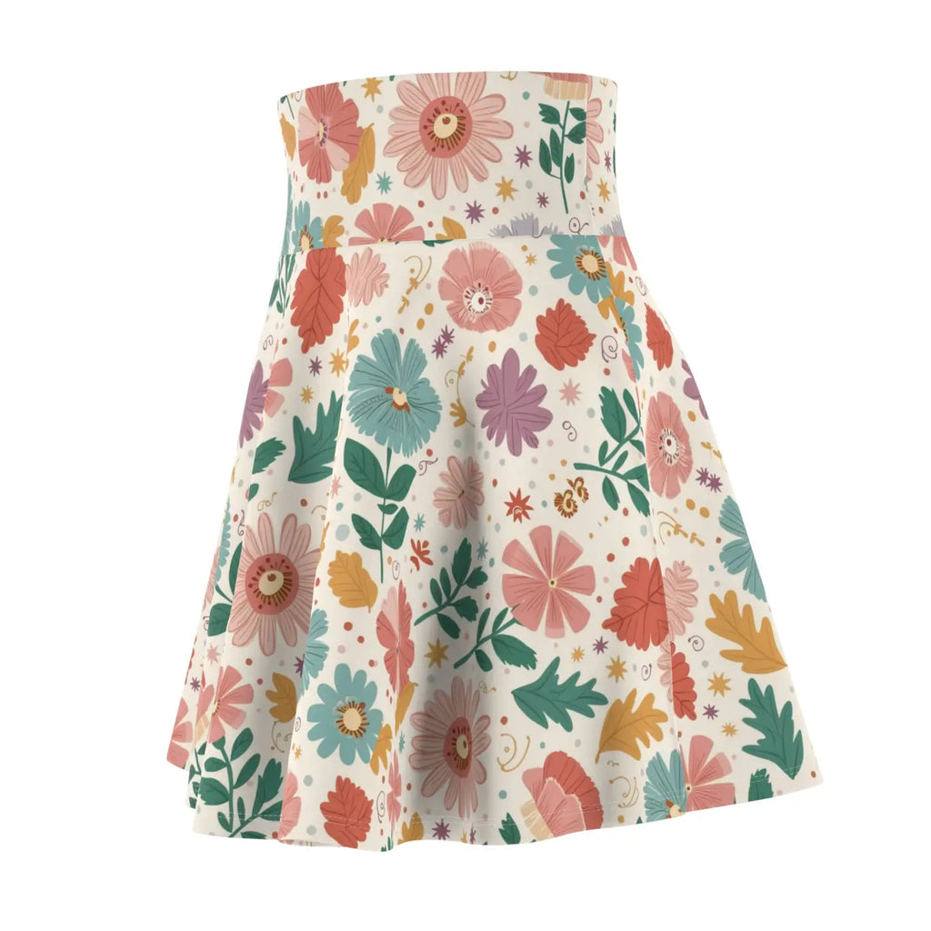 Pastel Flowers Skater Skirt - Style Effortlessly - DipaliZ