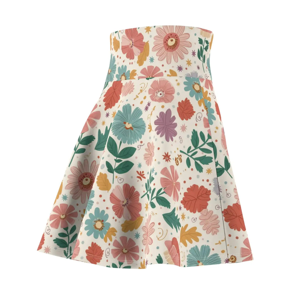 Pastel Flowers Skater Skirt - Style Effortlessly - DipaliZ