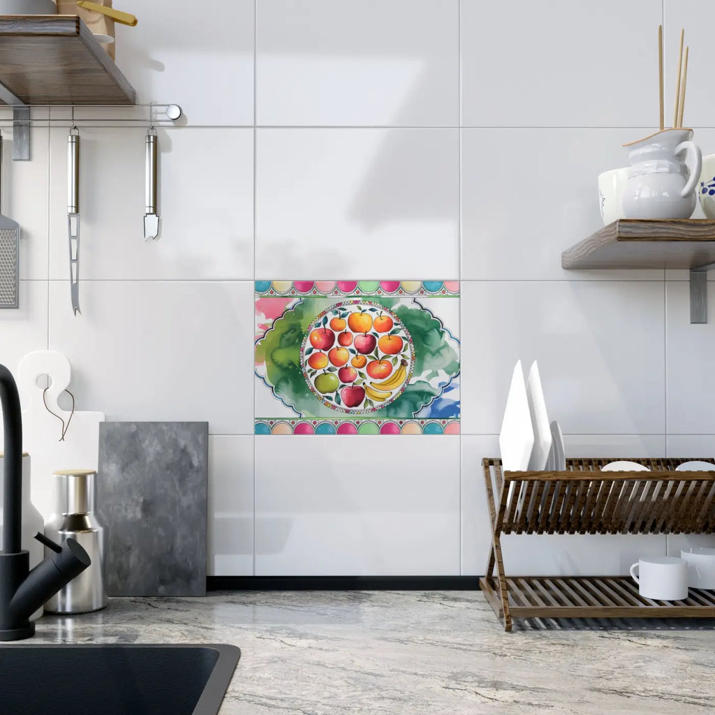 Vibrant Ceramic Photo Tile - Playful Fashion Art Design - DipaliZ