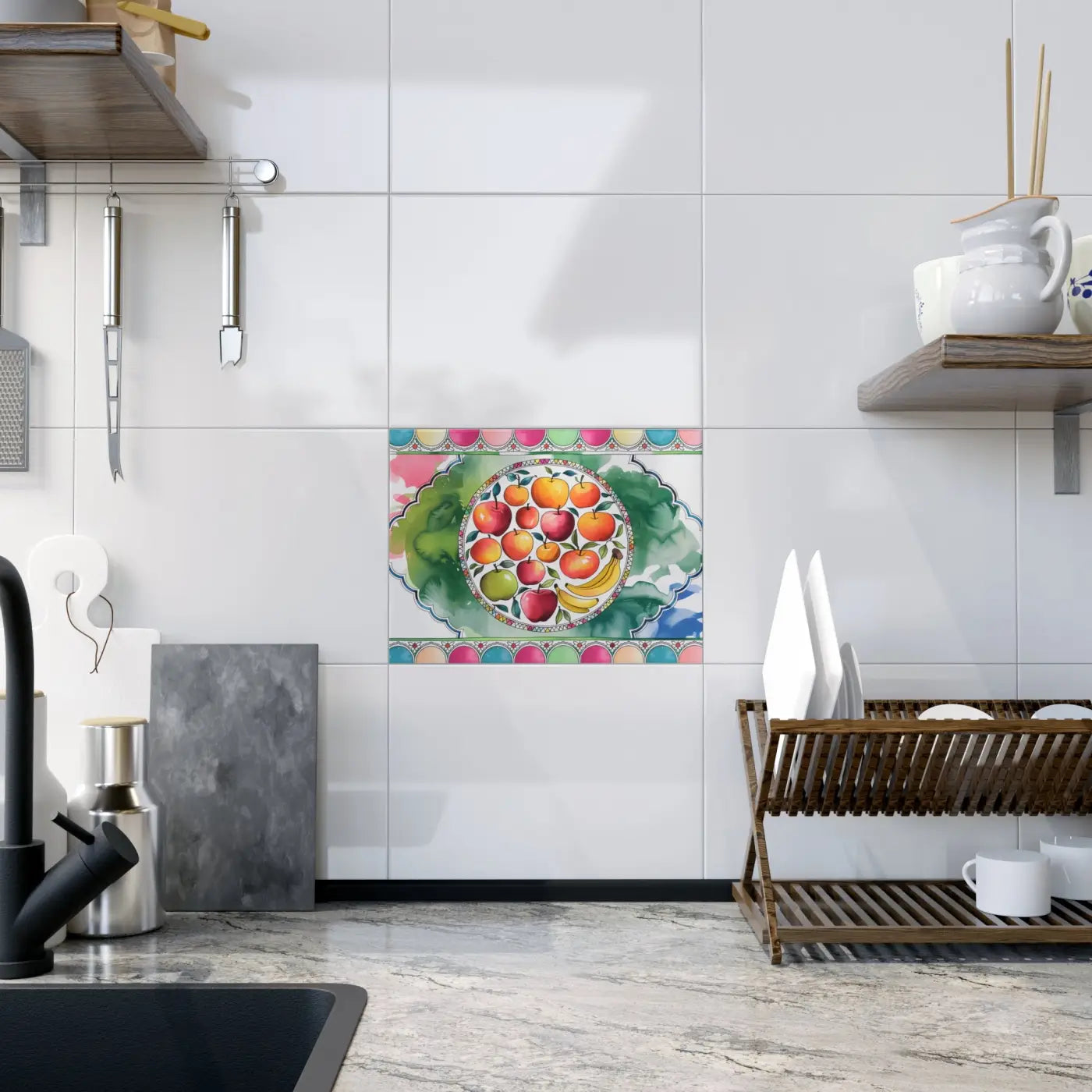 Vibrant Ceramic Photo Tile - Playful Fashion Art Design - DipaliZ