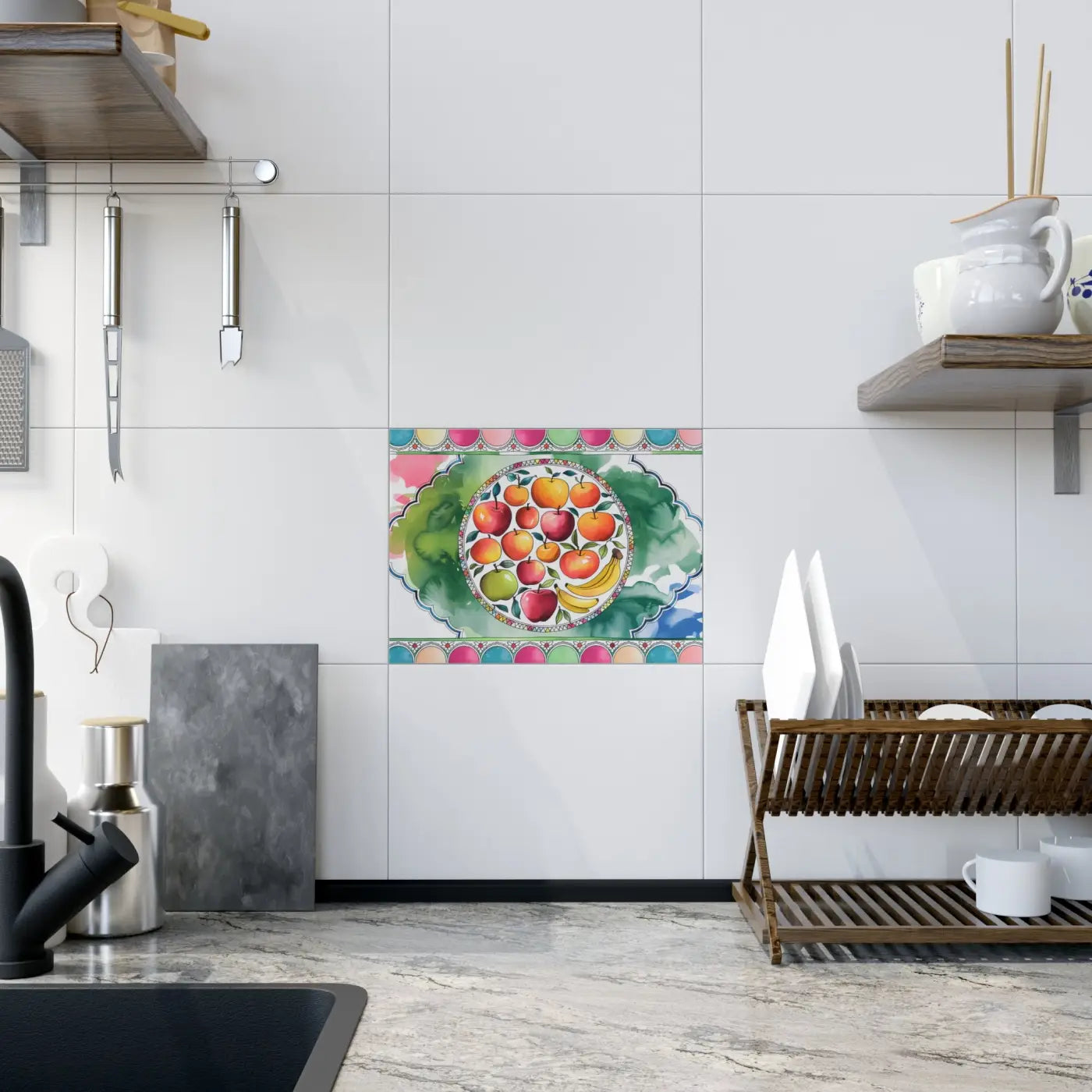 Vibrant Ceramic Photo Tile - Playful Fashion Art Design - DipaliZ