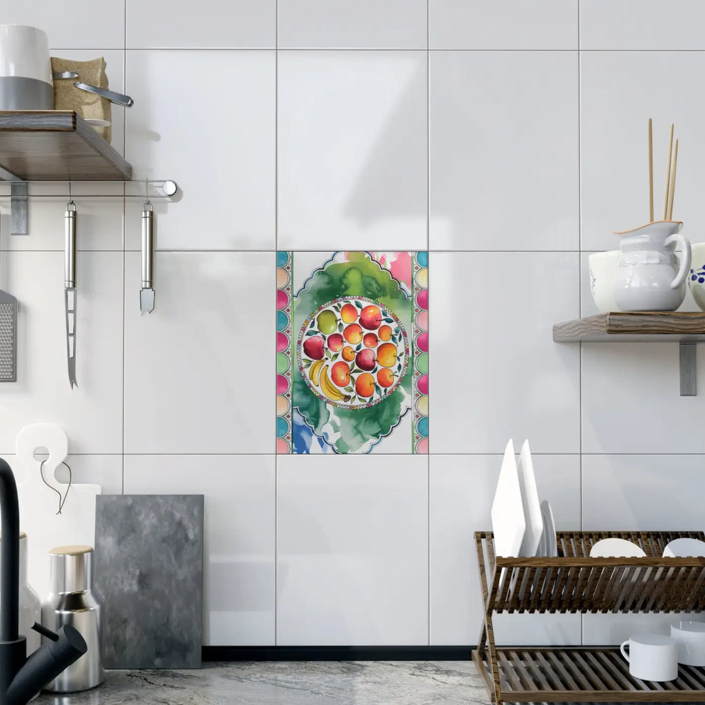 Vibrant Ceramic Photo Tile - Playful Fashion Art Design - DipaliZ