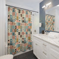 Pastel Geometric Pattern Shower Curtain - Bathroom Decor - DipaliZ