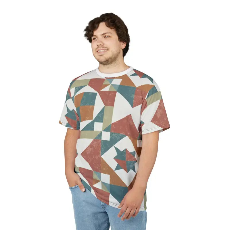 Pastel Geometric Pattern Tee - Eco-Friendly Unisex - DipaliZ