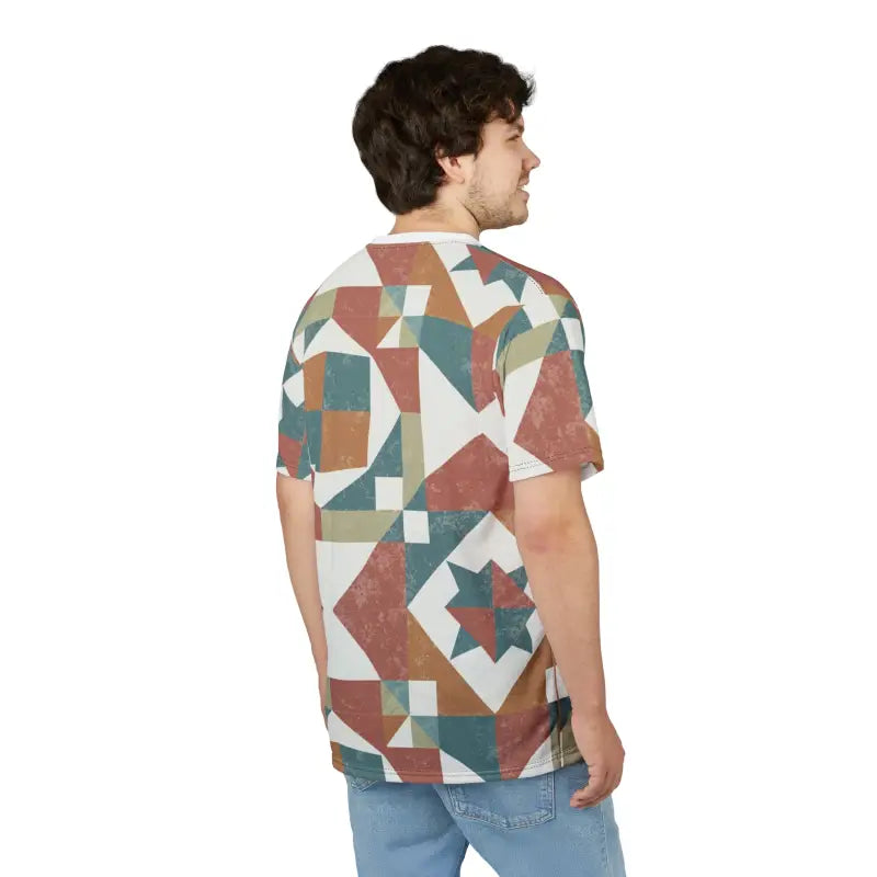 Pastel Geometric Pattern Tee - Eco-Friendly Unisex - DipaliZ