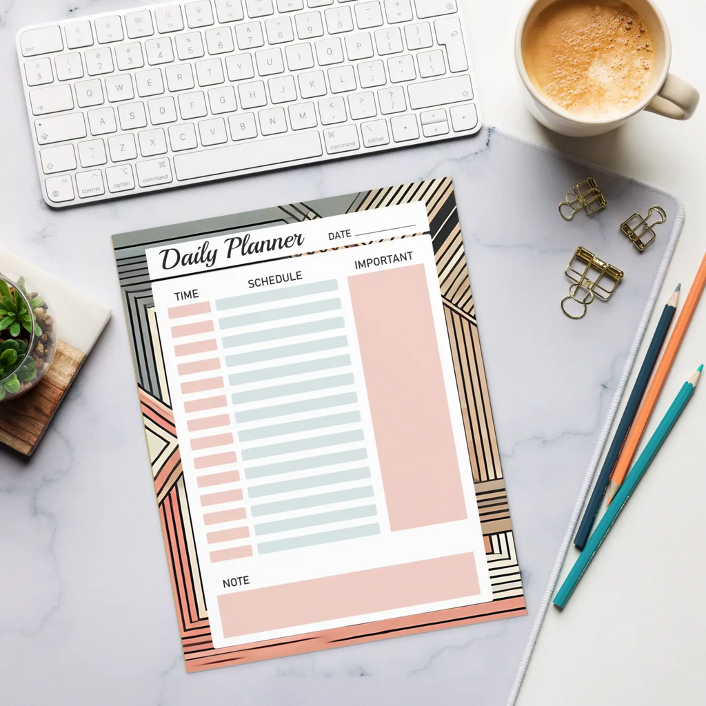 Colorful Planning Notepad Pastel Geometrical Design - DipaliZ