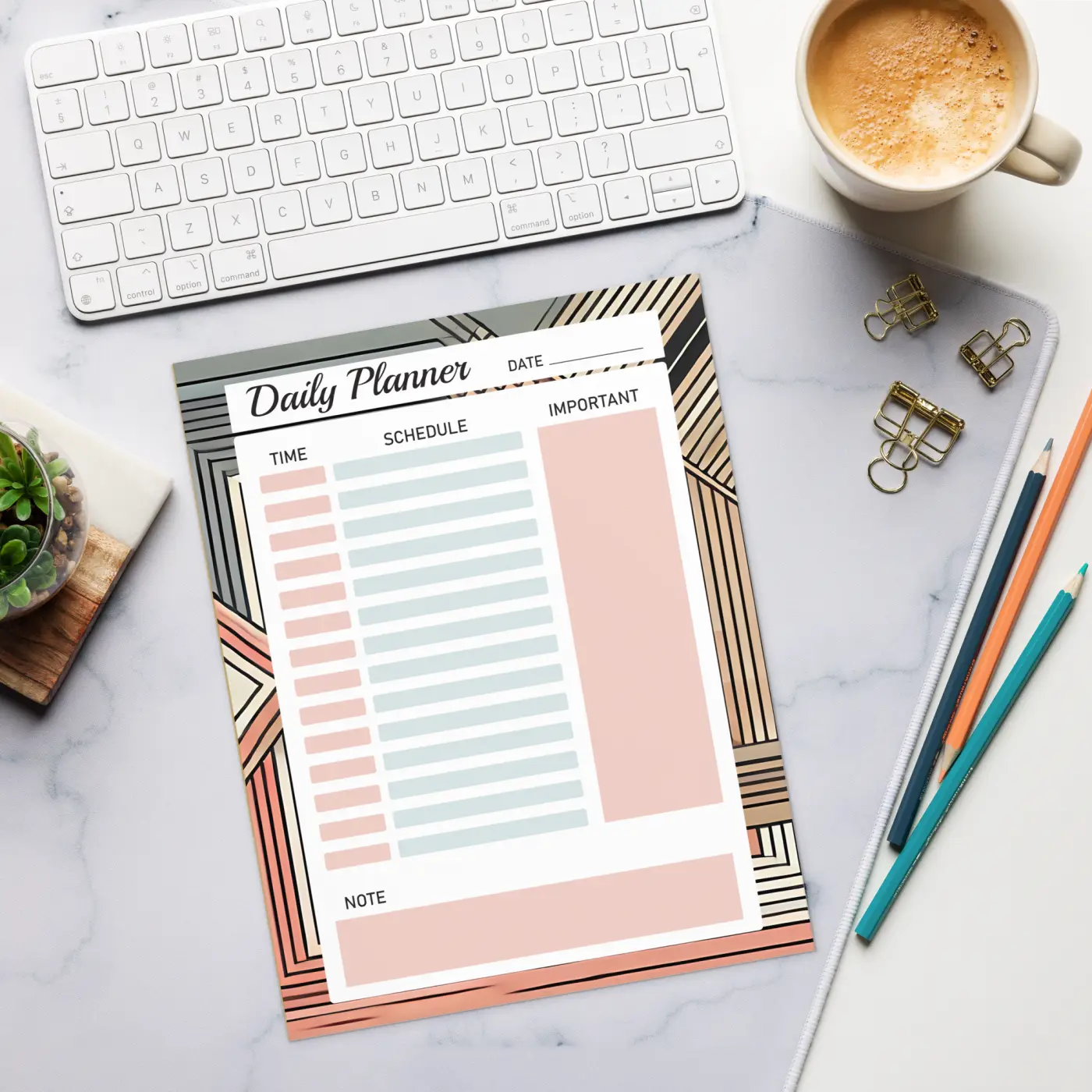 Colorful Planning Notepad Pastel Geometrical Design - DipaliZ