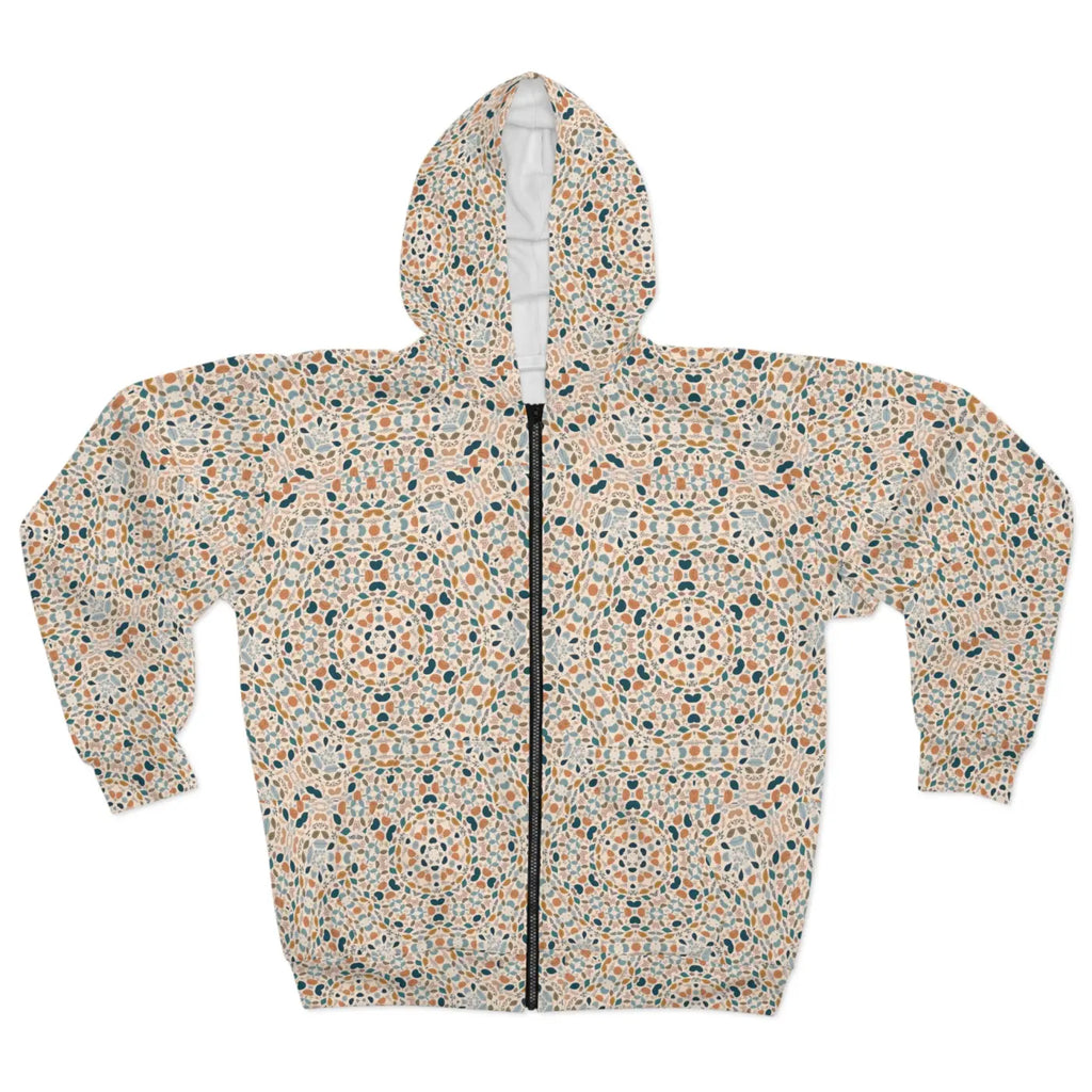Pastel Geometrical Zip Hoodie - Custom Cut Unisex - DipaliZ