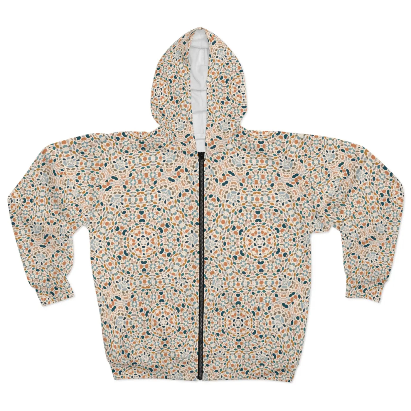 Pastel Geometrical Zip Hoodie - Custom Cut Unisex - DipaliZ