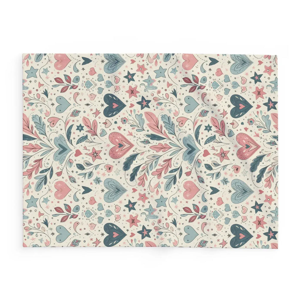 Pastel Hearts Arctic Fleece Blanket - Cozy Comfort - DipaliZ
