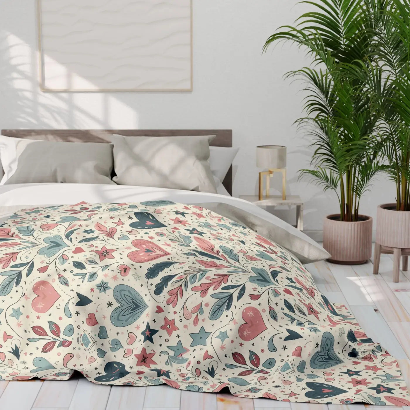 Pastel Hearts Arctic Fleece Blanket - Cozy Comfort - DipaliZ