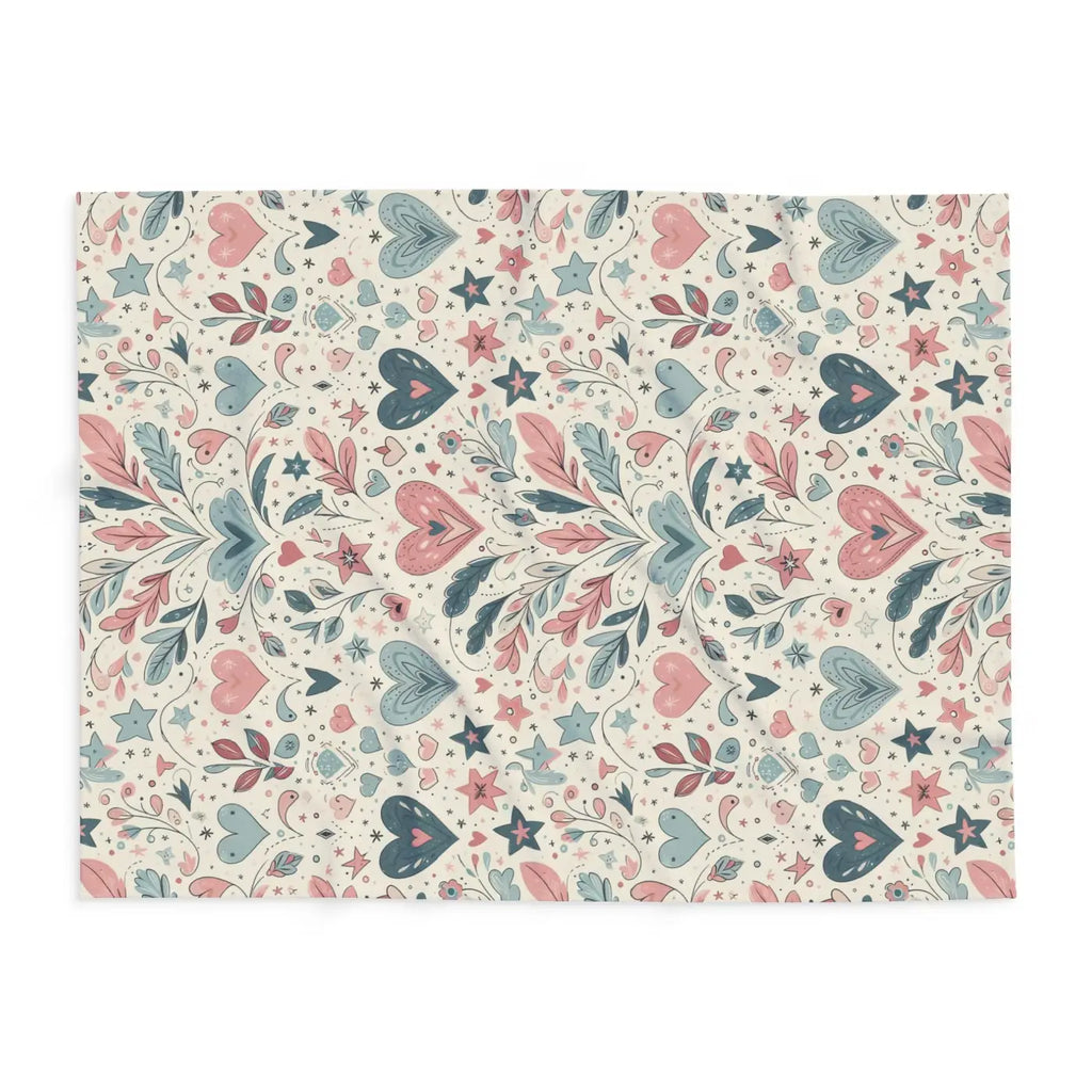 Pastel Hearts Arctic Fleece Blanket - Cozy Comfort - DipaliZ