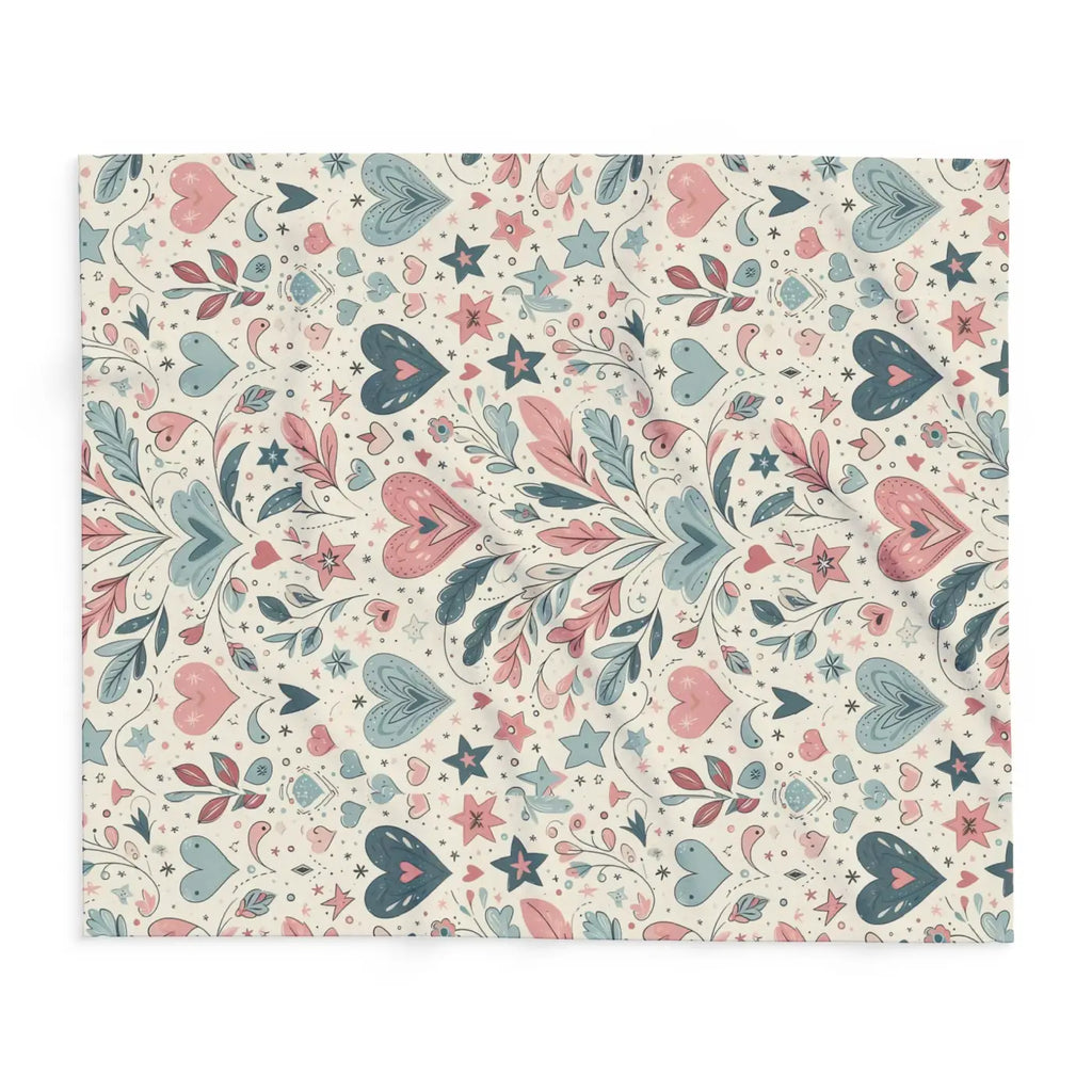 Pastel Hearts Arctic Fleece Blanket - Cozy Comfort - DipaliZ