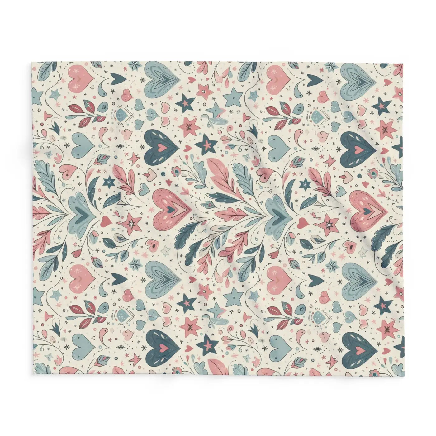Pastel Hearts Arctic Fleece Blanket - Cozy Comfort - DipaliZ