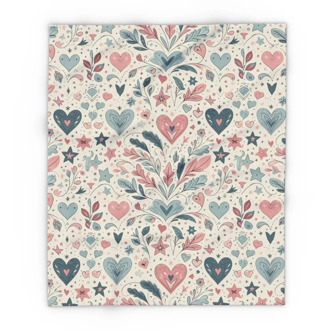 Pastel Hearts Arctic Fleece Blanket - Cozy Comfort - DipaliZ