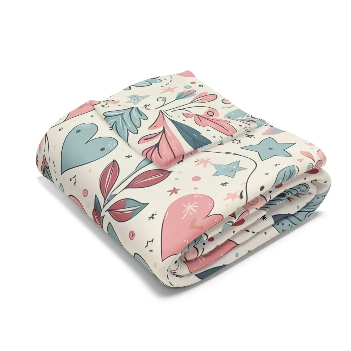 Pastel Hearts Arctic Fleece Blanket - Cozy Comfort - DipaliZ