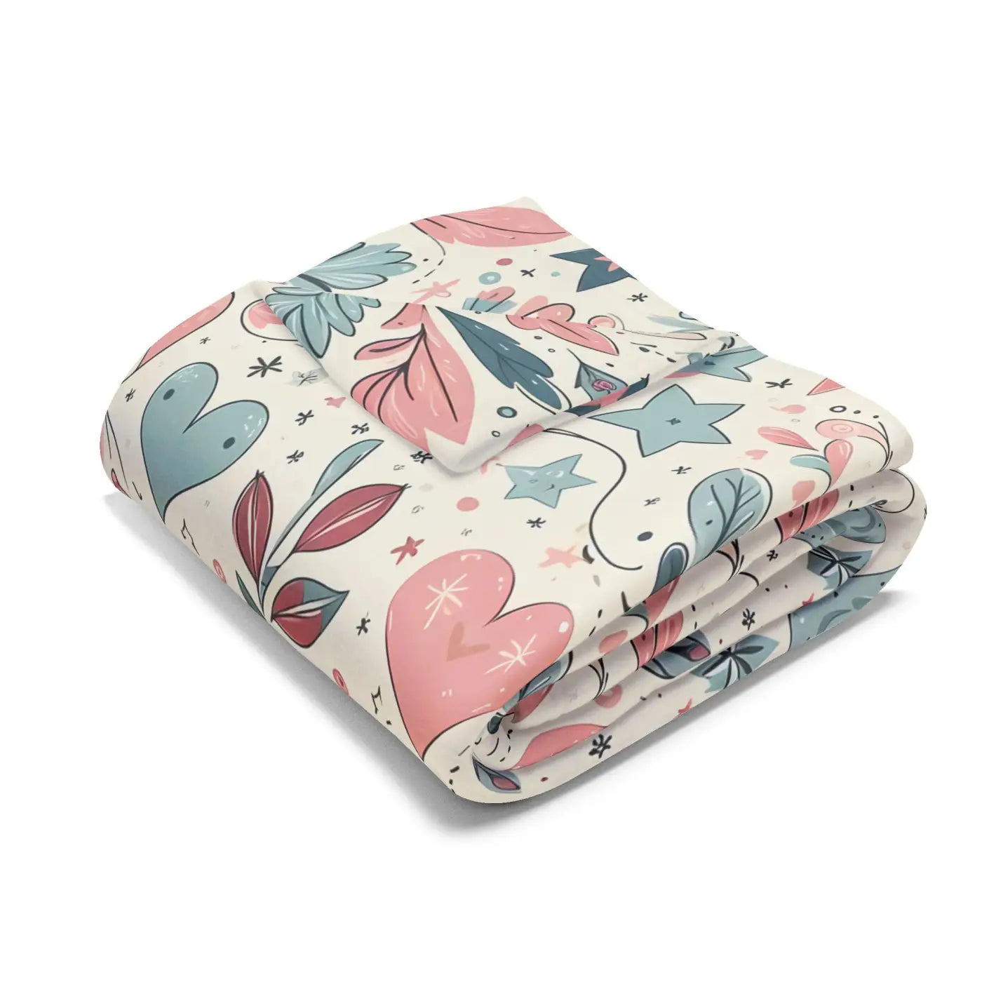 Pastel Hearts Arctic Fleece Blanket - Cozy Comfort - DipaliZ