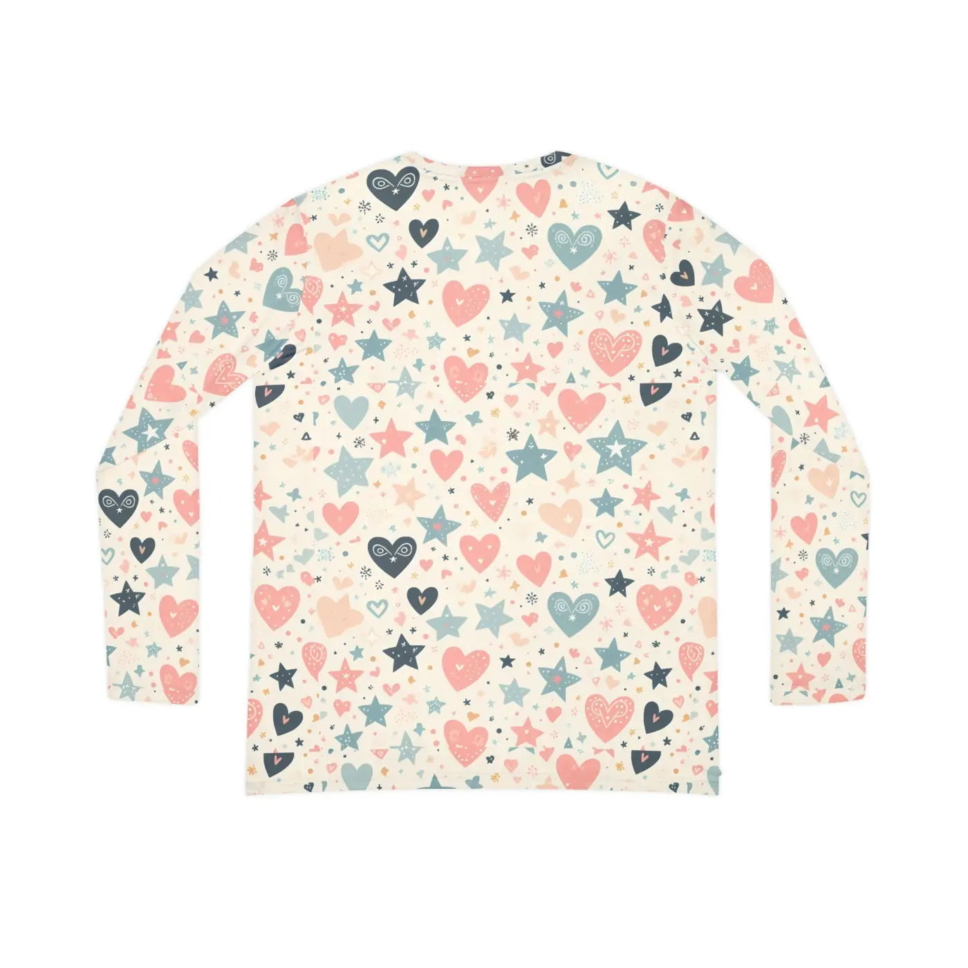 Stylish Pastel Hearts Long Sleeve V-Neck Tee - DipaliZ