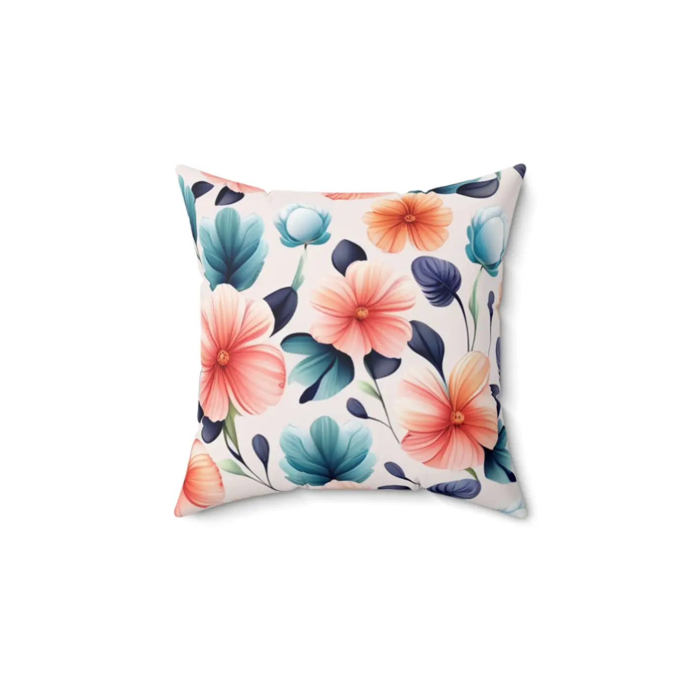 Pastel Large Flowers Spun Polyester Square Pillow - DipaliZ