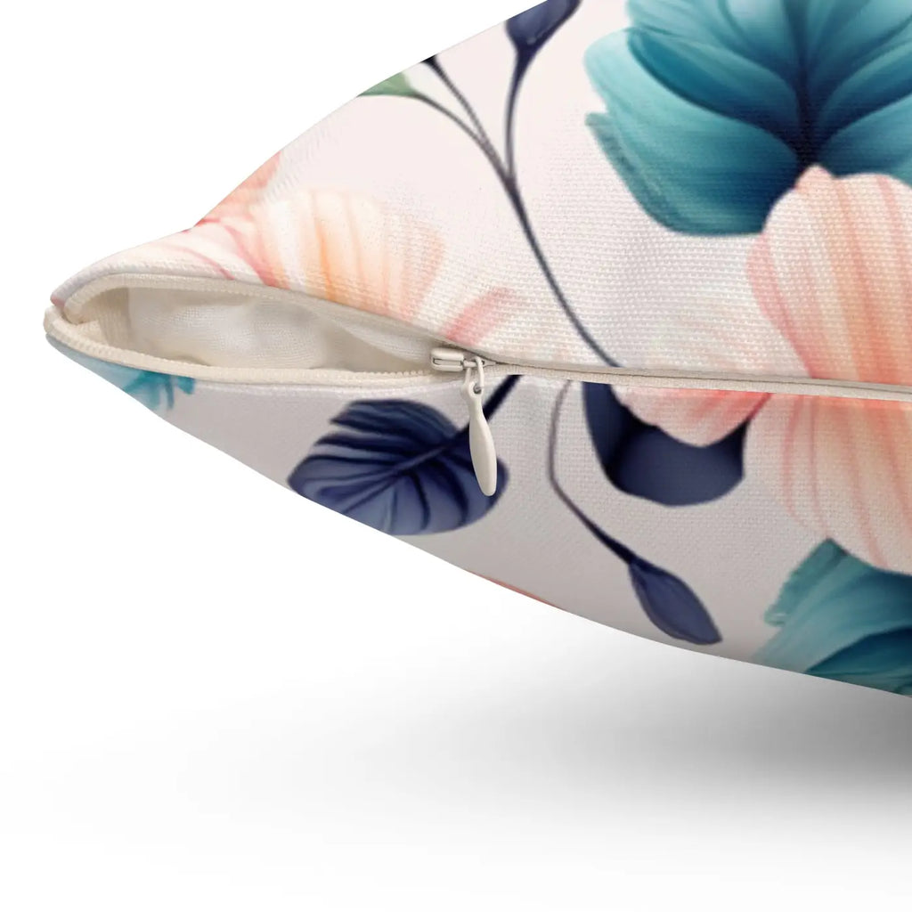 Pastel Large Flowers Spun Polyester Square Pillow - DipaliZ