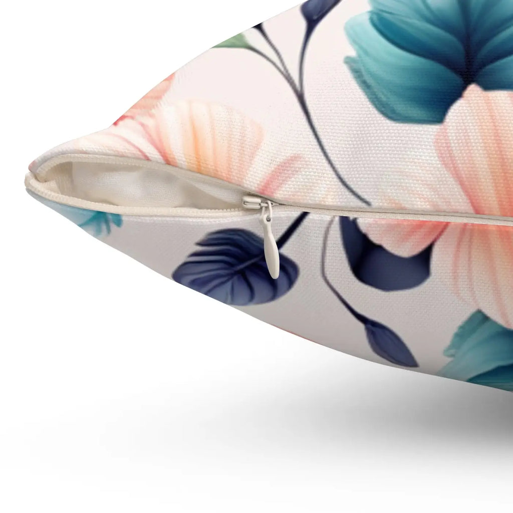 Pastel Large Flowers Spun Polyester Square Pillow - DipaliZ