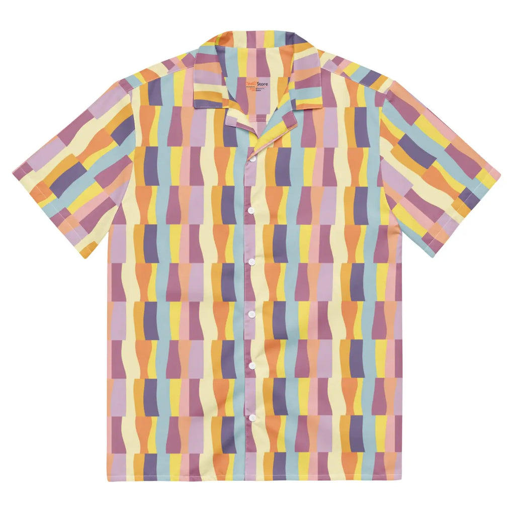 Pastel Pattern Shirt - Recycled Material Button Up - DipaliZ