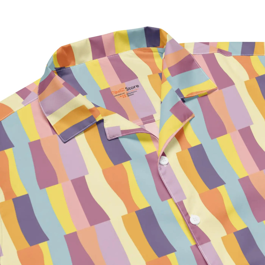 Pastel Pattern Shirt - Recycled Material Button Up - DipaliZ