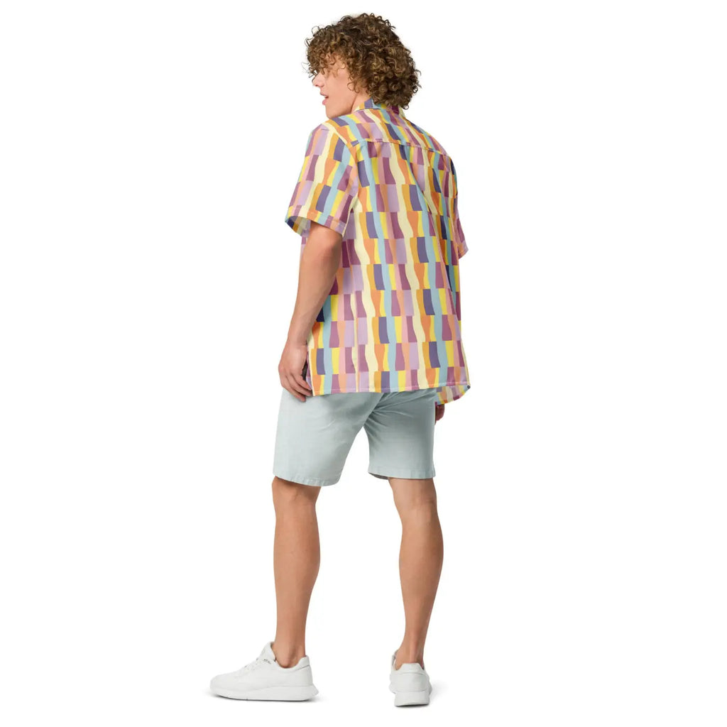 Pastel Pattern Shirt - Recycled Material Button Up - DipaliZ
