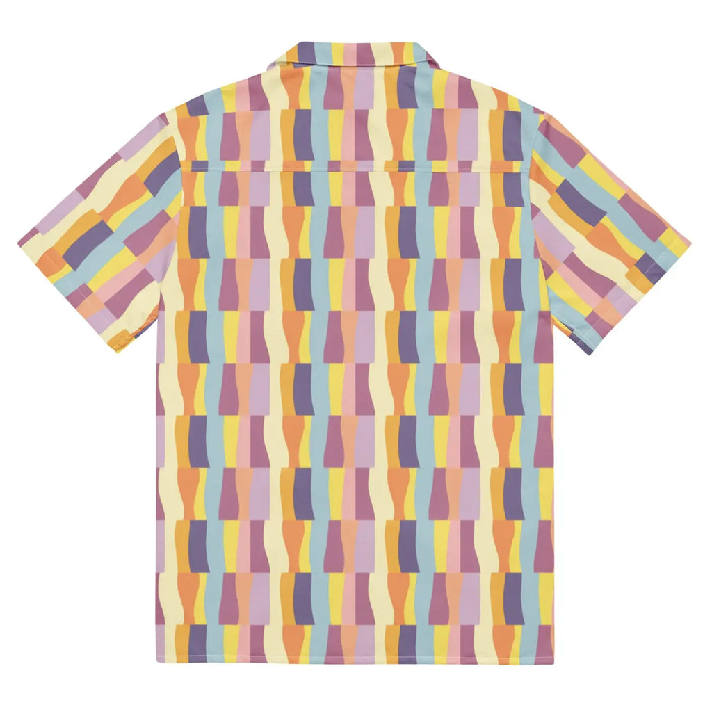 Pastel Pattern Shirt - Recycled Material Button Up - DipaliZ