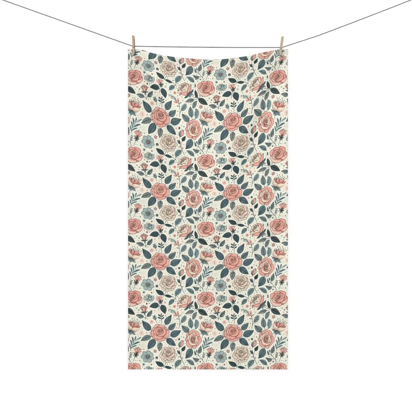 Pastel Pink Roses Mink-Cotton Beach Towel - Luxury Spa - DipaliZ