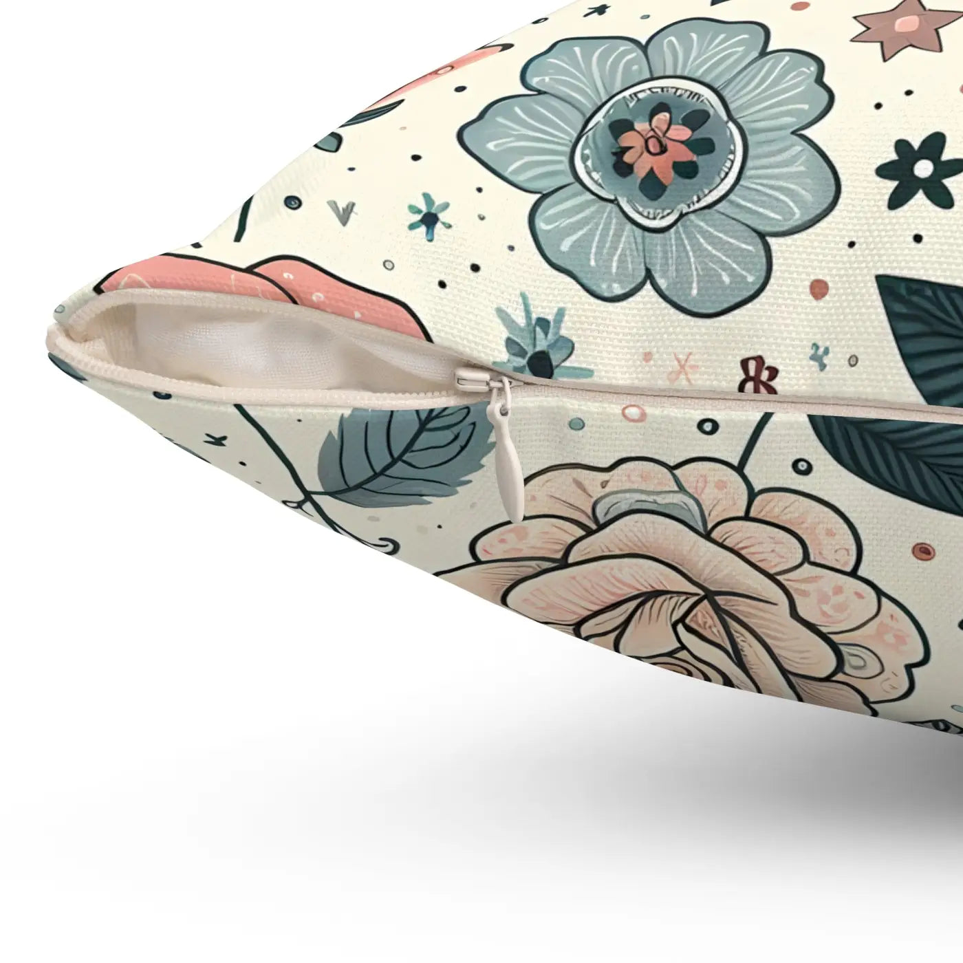 Pastel Rose Flowers Spun Polyester Square Pillow - DipaliZ
