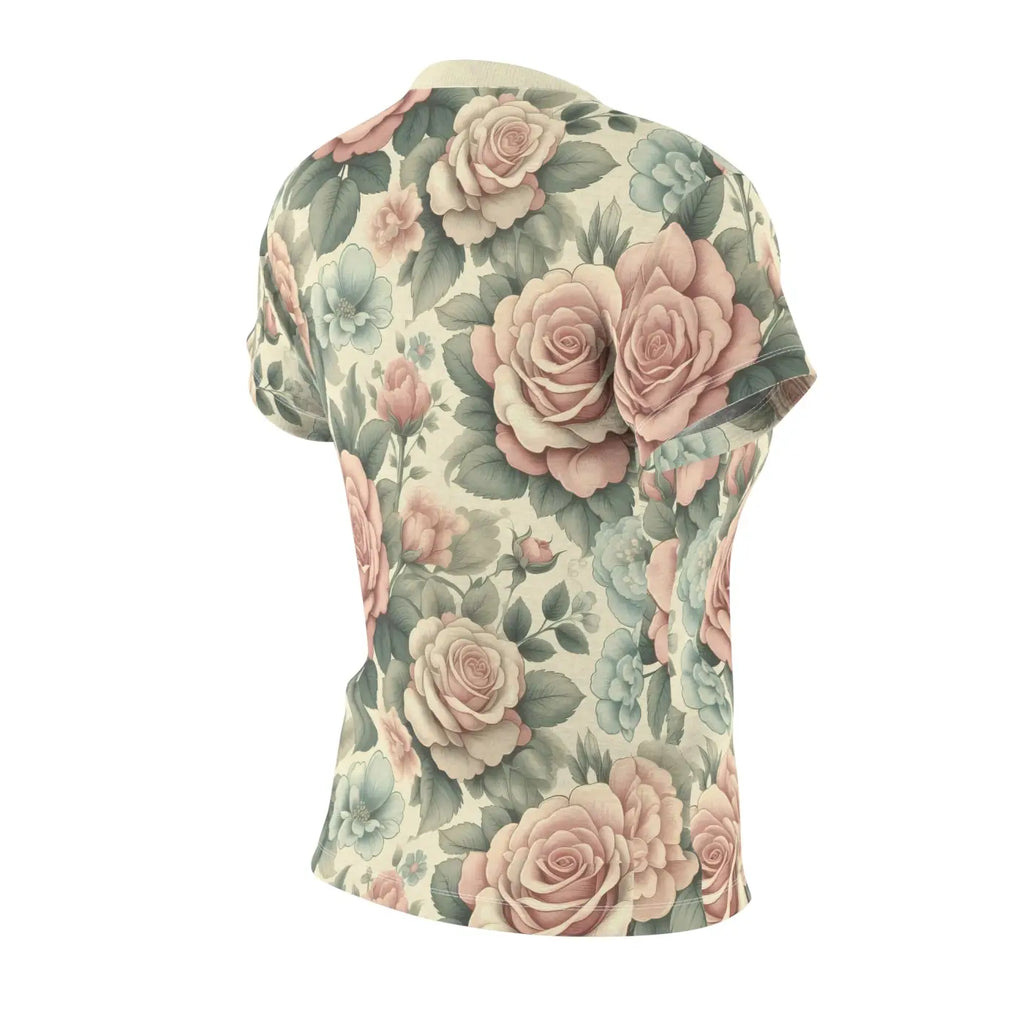 Pastel Roses Cut and Sew Tee - Polyester Blend - DipaliZ