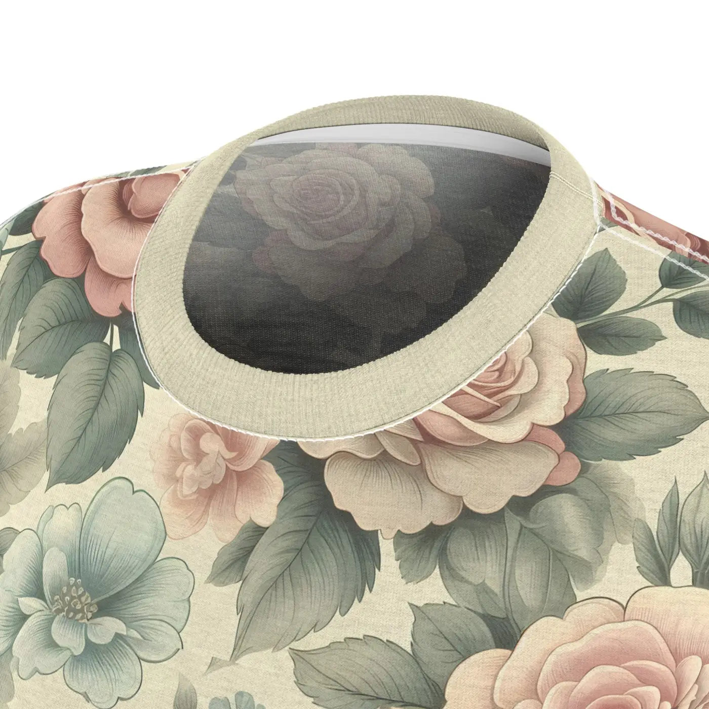 Pastel Roses Cut and Sew Tee - Polyester Blend - DipaliZ