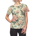 Pastel Roses Cut and Sew Tee - Polyester Blend - DipaliZ